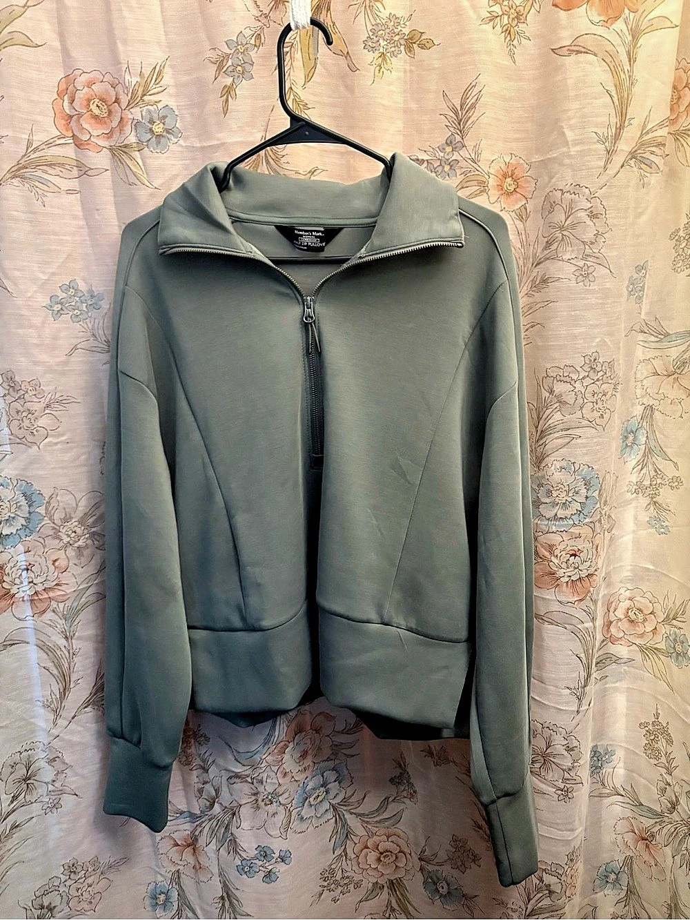 Soft Mint Green half zip pullover